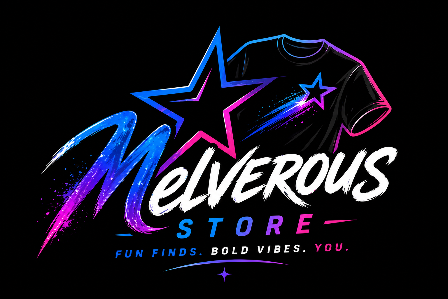 Melverous Shop logo for creative AI-assisted ecommerce brand